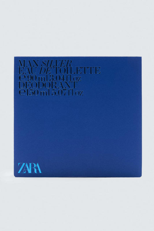Zara SILVER EDT 90 ML / 3.04 oz + DEODORANT SPRAY EDC 150 ML / 5.07 oz