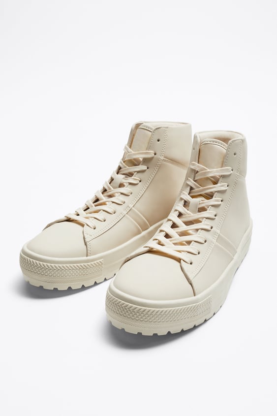 Leather and suede high-top sneakers | EMPORIO ARMANI Man