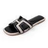 Wheres That From Faux Leather Mae Strapped Slider Sandals Ladies