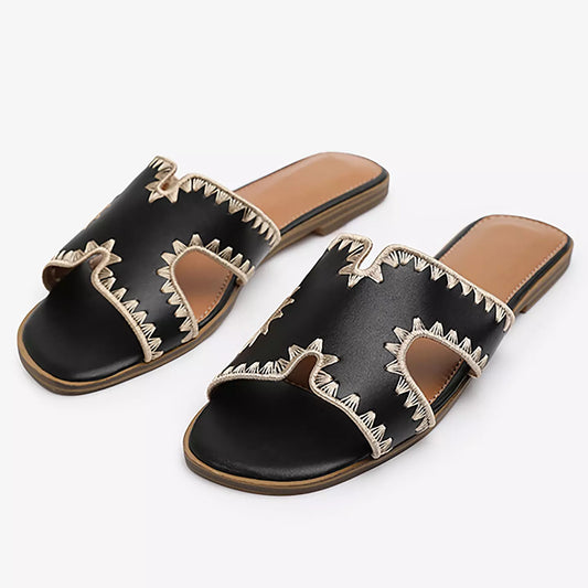 Wheres That From Women's Frankii Flat Sandals: Black