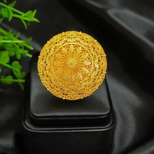 24K gold plated 3D Dubia high end ring adjustable-SJP