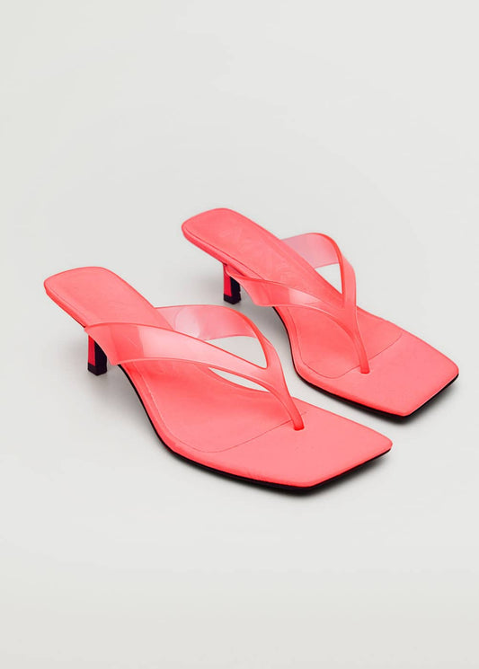 MANGO RETRO Vinyl high sandals - BABY PINK