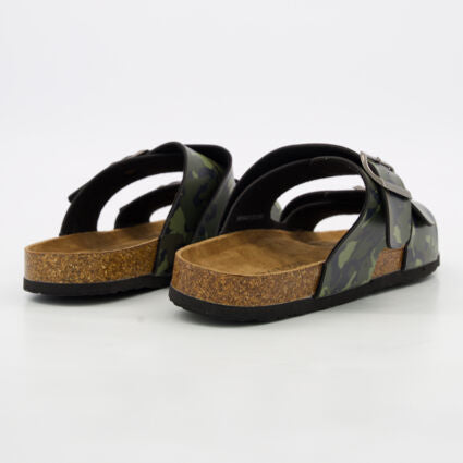 Brave Soul Green Camouflage Flat Sandals