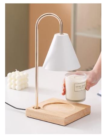 Generic Candle Warmer Lamp Compatible with Candle Large Jar Candle White Marble Candle Lamp Dimmable Lamp Style Candle Melter for Scented Candle