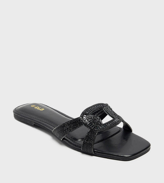 R&B Embellished Flat Sandals