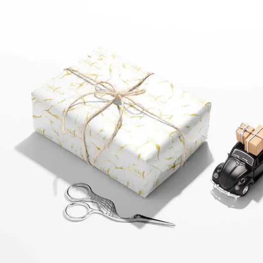 Luxury White Marble Eid Gift Wrapping Paper