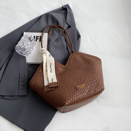 F&S Elegant Contrast woven design tote Bag