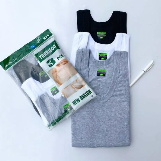 De Lynn 3pcs Yarrison high quality cotton men vest white, black and grey