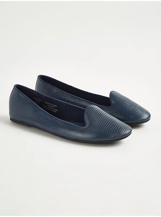 George Blue Textured Ballet Shoes