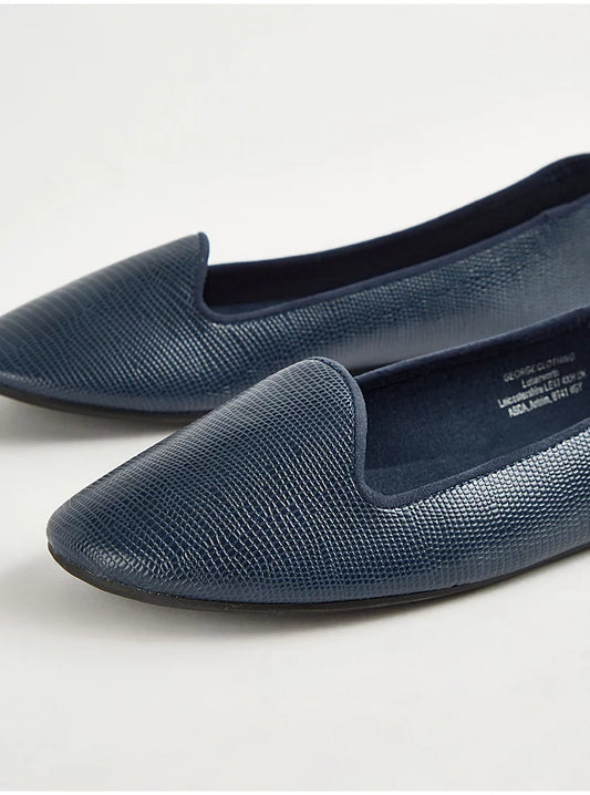 George Blue Textured Ballet Shoes