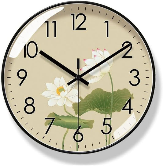 Automatic time-synchronizing Orchid Flower Silent Wall Clock