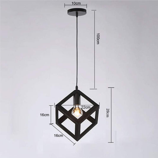 HUA QIANG WANG Modern Industrial Pendant Light 1-Head Black Ceiling Lamp, Adjustable Height Hanging Chandelier Lighting Fixture for Kitchen Island,Living Room,Dining Room,Bedroom