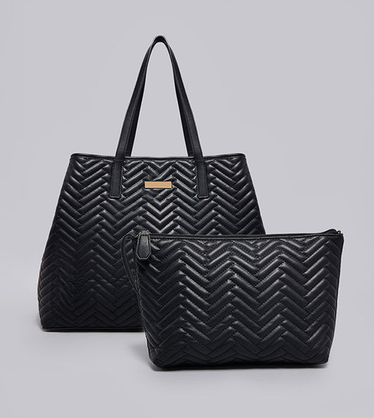 R&B Quilted Shoulder Bag with Pouch