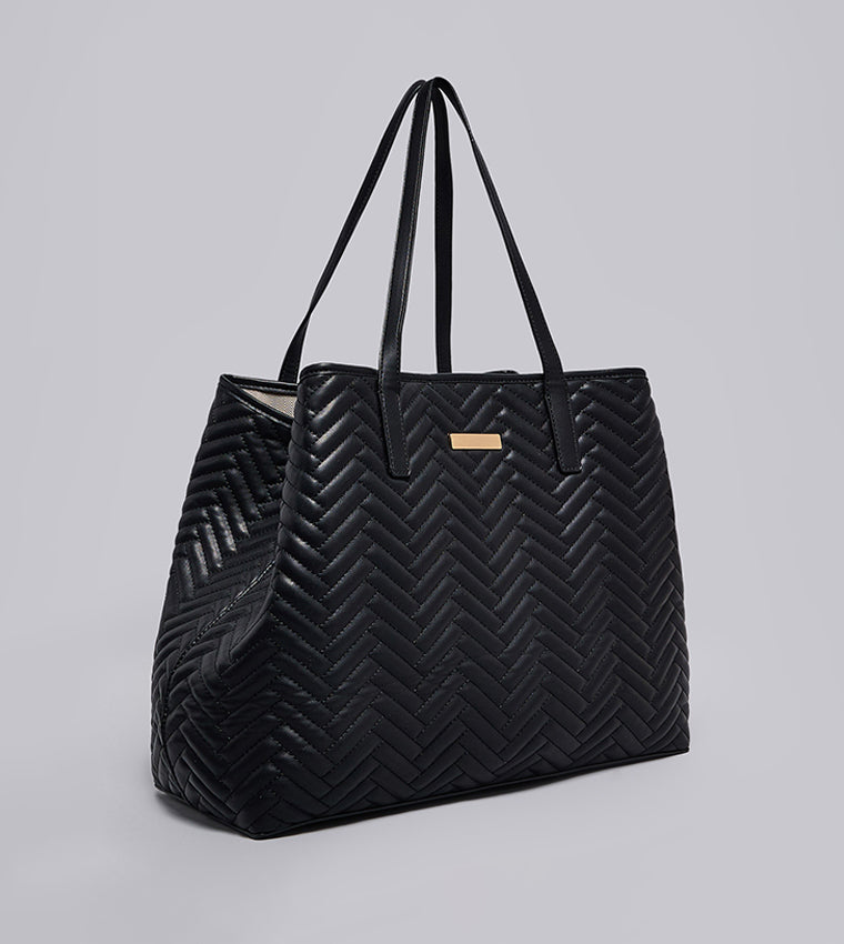 R&B Quilted Shoulder Bag with Pouch