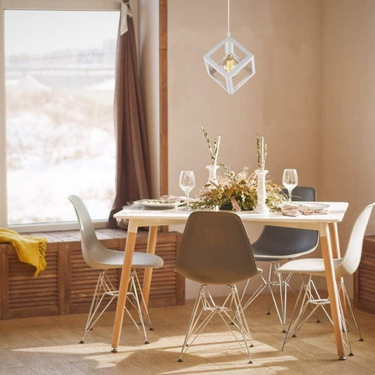 HUA QIANG WANG Industrial Pendant Light 1-Head Vintage White Ceiling Lamp