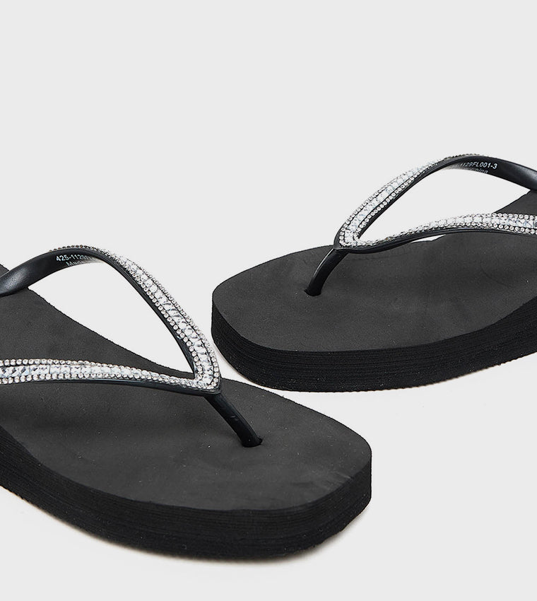 R & B Embellished Platform Sandals