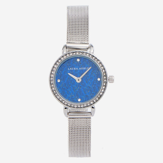 LAURA ASHLEY Silver Tone & Blue Dial Watch