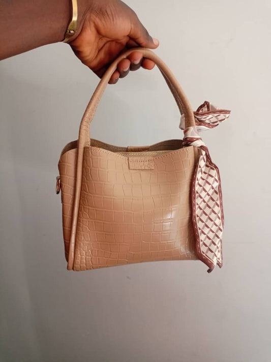 F&S Croc-Embossed top-handle handbag