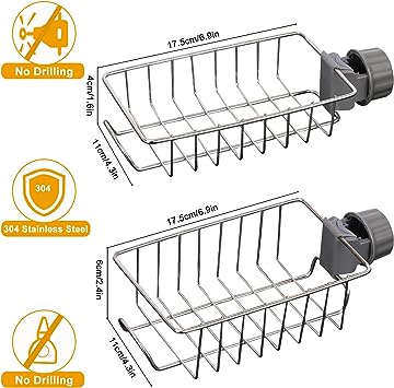 SKY-TOUCH 2PCS Sink Caddy Sponge Holder