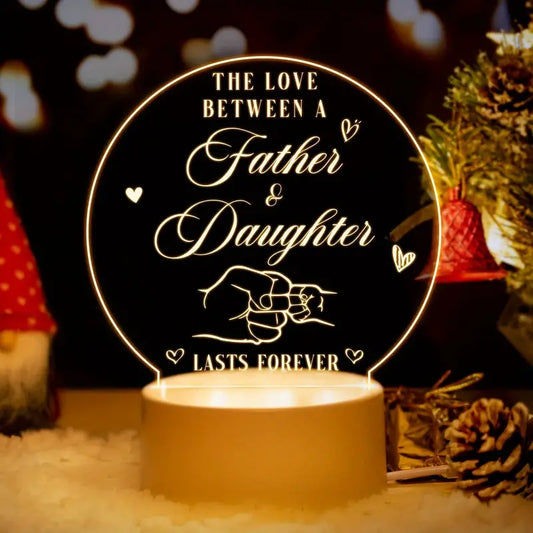 Gifts for Dad, Gifts for Dad Night Light Engraved with Thankful Saying Dad Birthday Gifts, Idea Birthday, Fathers Day, Valentines Gifts, Christmas Gifts for Dad from Daughter, Warm White