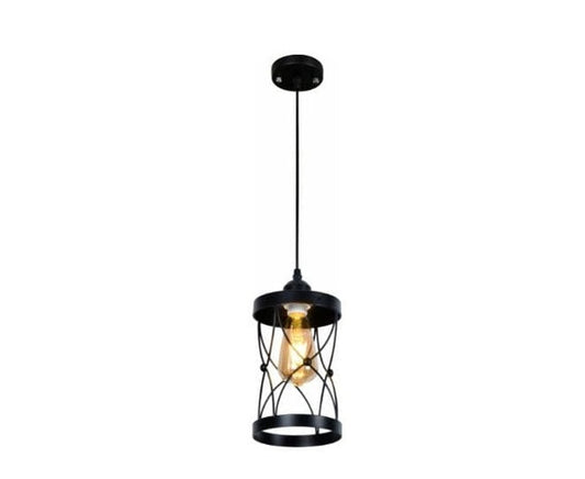 Vmax Adjustable Industrial Cage Retro Pendant Light For Living Room Bedroom Cafe Decor Black