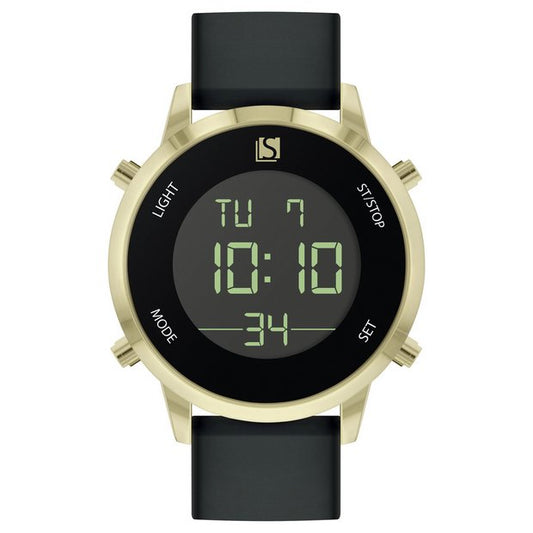 Spirit Men's Digital Black Strap Watch
