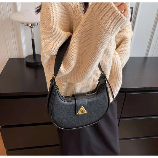 F&S fashion crossbody chic underarm Bag: Black