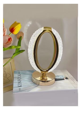 Generic LED Table Lamp Bedroom Circular Desk Lamps Rechargeable Light for Living Room Bedside Lamp Touch Round Night Light Decoration