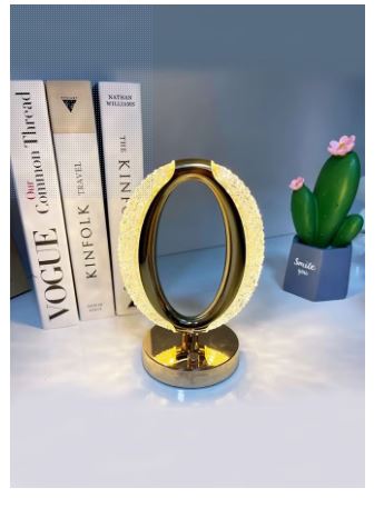 Generic LED Table Lamp Bedroom Circular Desk Lamps Rechargeable Light for Living Room Bedside Lamp Touch Round Night Light Decoration