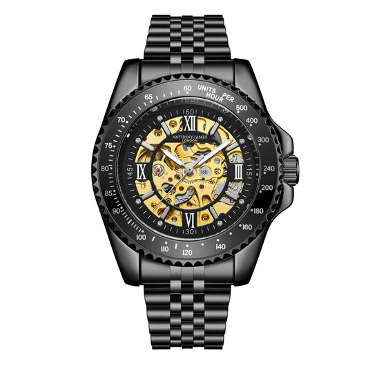 Anthony James Limited Edition Tachymeter Sports Automatic Black Wrist watch