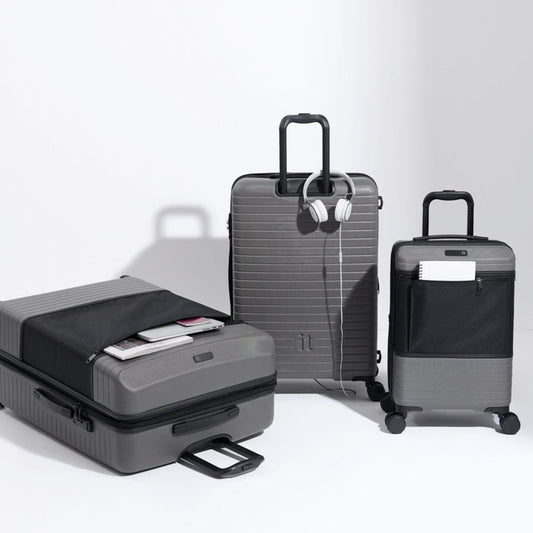 IT Luggage Hi Impakt Expandable Attuned - 3pc Set (Charcoal)