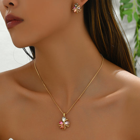 Bohemia colourful crystal women personalized Necklace set [SJP Design]