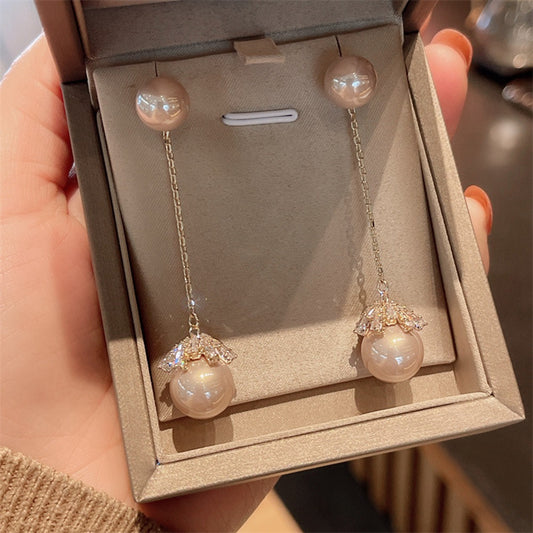 Champagne pink coffee drop earrings SJP