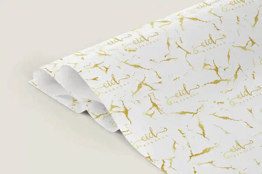 Luxury White Marble Eid Gift Wrapping Paper