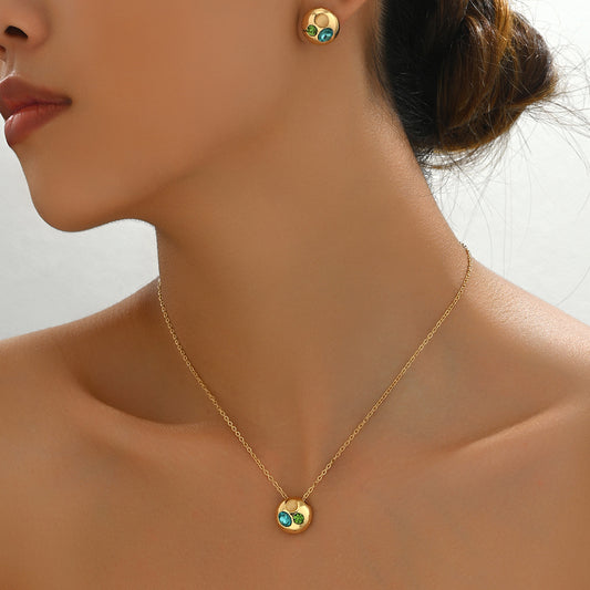 Elegant women personalized simple Necklace set [SJP Design]