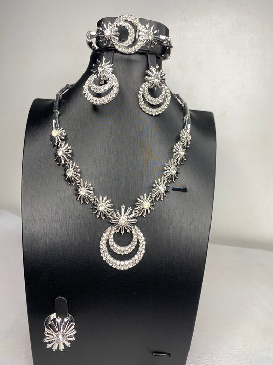 Exclusive Silver CZ Marquise Jewelry Set SJP