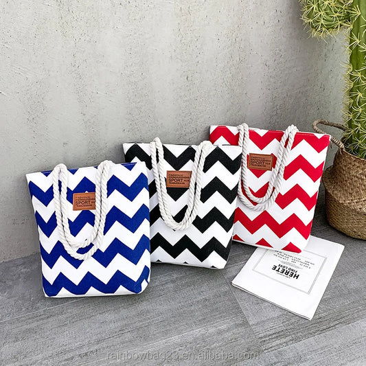 RFA Zig zag fashion bag With zipper Tote bag - Medium Size