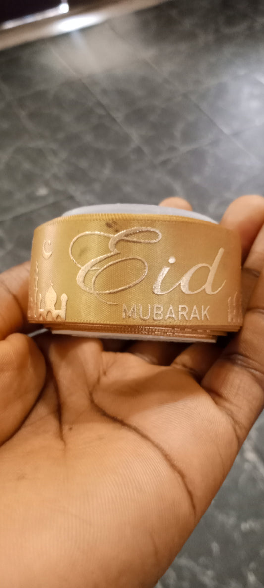 Luxury Mosque Eid Mubarak Ribbon – Gold