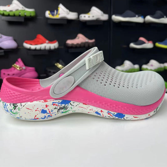 Kroger second generation printed non-slip women sandals-39-40 pink and grey