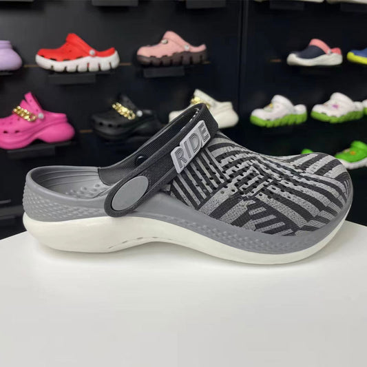 Kroger second generation printed non-slip women sandals-42-43 black and white grid