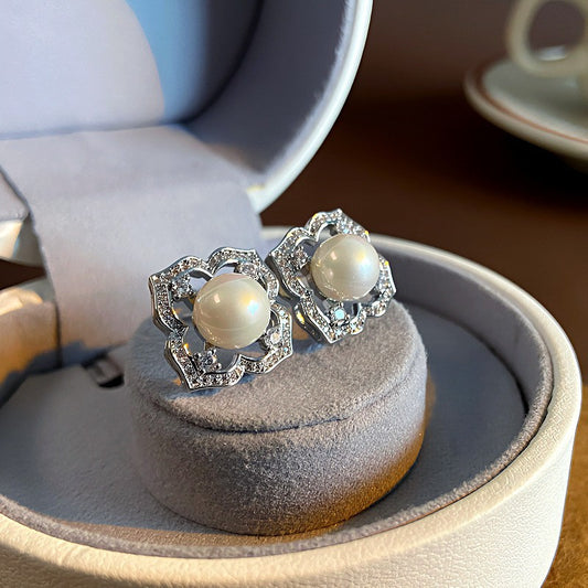 Pearl Lustry Elegant Silver Luxury Earring SJP