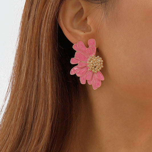 Pink acrylic fannel elegant earrings SJP