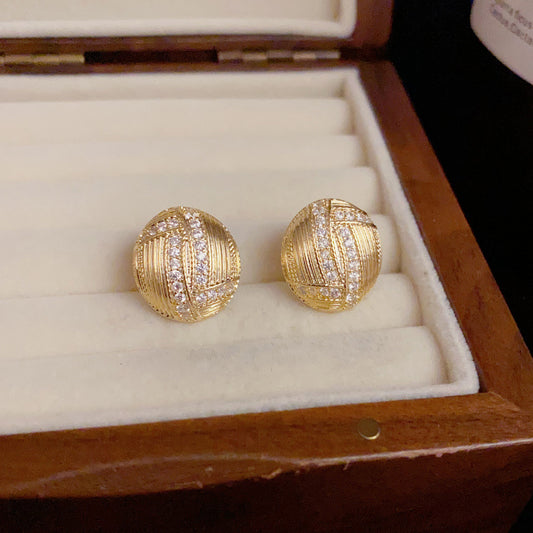 Pure 18k Gold Button Shaped Earring SJP