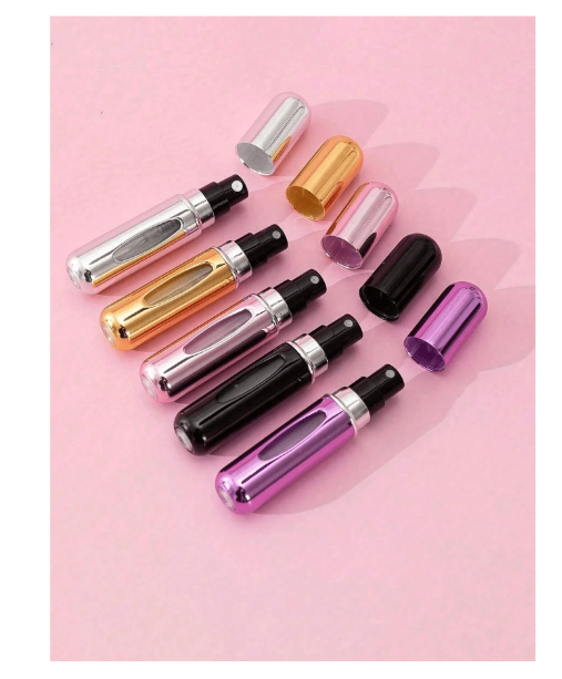 Shein 5Pcs/3Pcs/1Pc 5ML Perfume Refillable Bottle,Refillable Perfume Atomizer Bottle,Perfume Travel Spray Bottling Dispenser,Mini Portable Empty Liquid Container