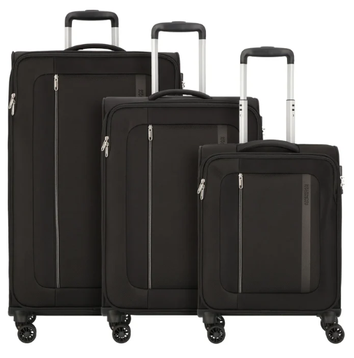 American Tourister Blazing Ride 3 Piece Suitcase Set Black