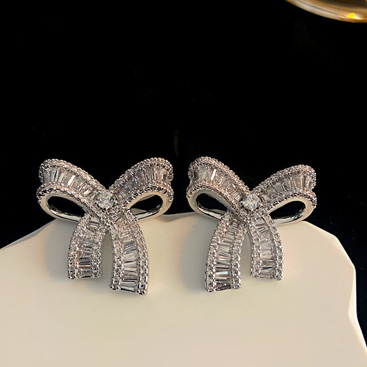 Stunning Zirconia Bow Stud Earring SJP