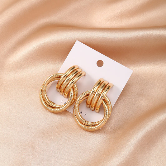 Stylish Gold Simple Earring SJP ( Big Size )