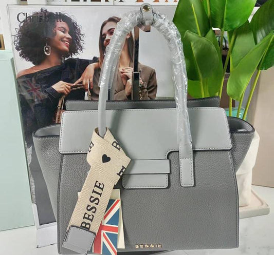Bessie London Grey Handbag with belt design