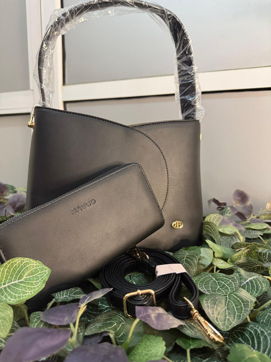 Bagco Black double color bag with black purse