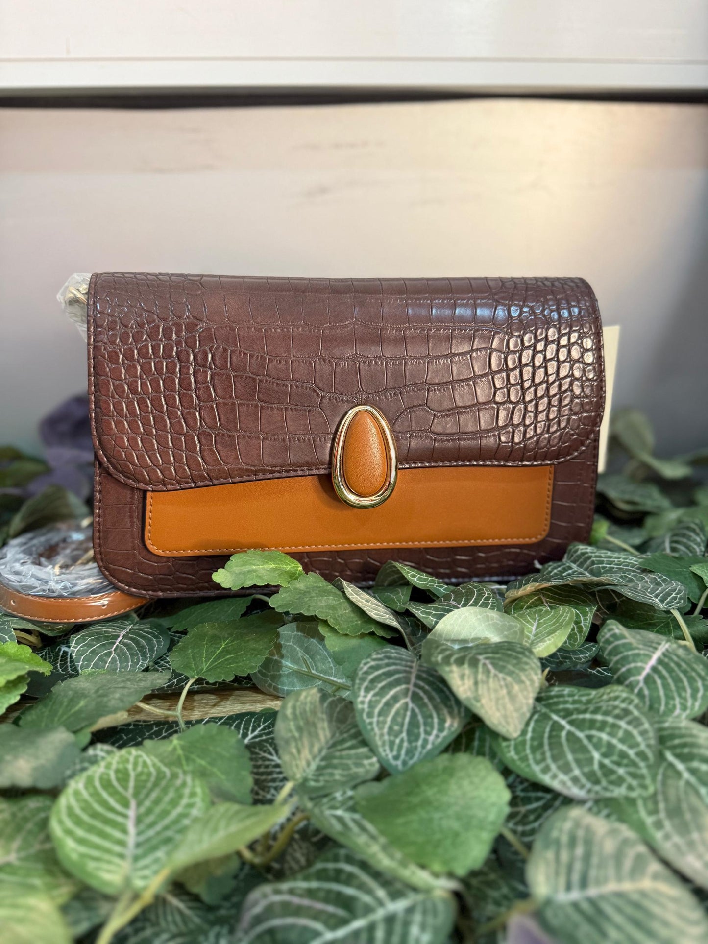 Bessie London Double tone satchel handbag